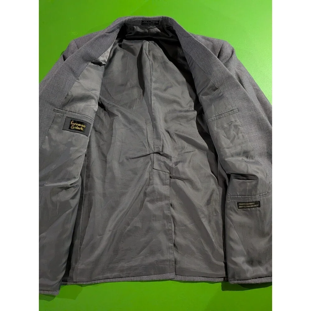 Foreman & Clark Suit, 2pc, Gray, Sz 42R (36 Pant) Wool Blend Men's Corpcore Prof